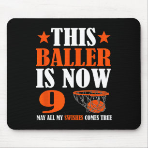 Happy 9th Birthday Basketball 9th Birthday  Mouse Pad