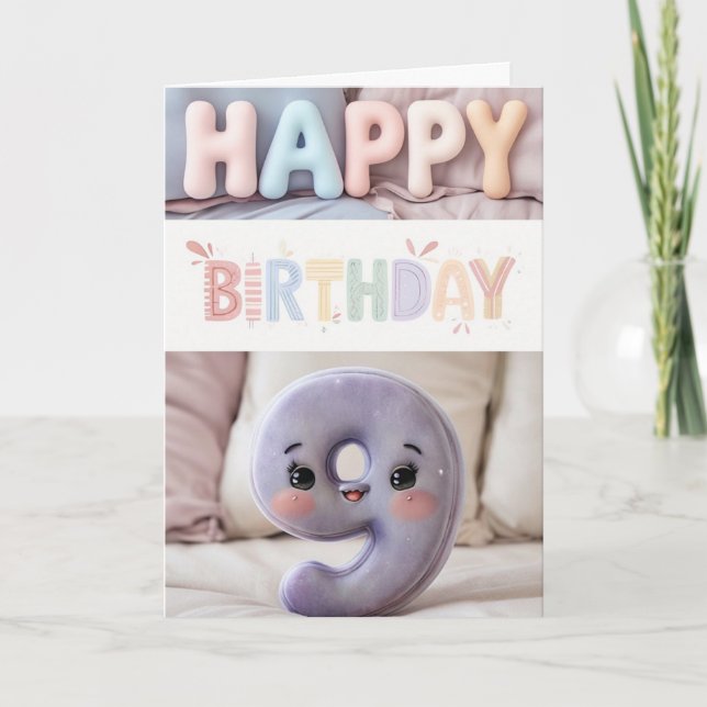 Happy 9th Birthday Card (Front)