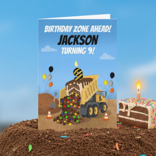 Happy 9th Birthday Dump Truck  Card