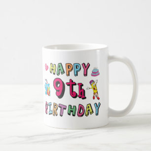 Happy 9th Birthday for 9 year old Kids B-day Coffee Mug