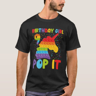 Happy 9Th Pop It Birthday Girl Unicorn 9 Years Old T-Shirt