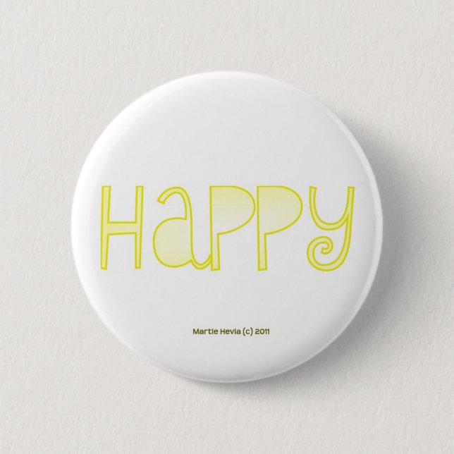 Happy - A Positive Word 6 Cm Round Badge (Front)