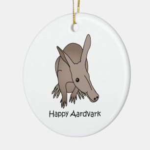 Happy Aardvark Ceramic Tree Decoration