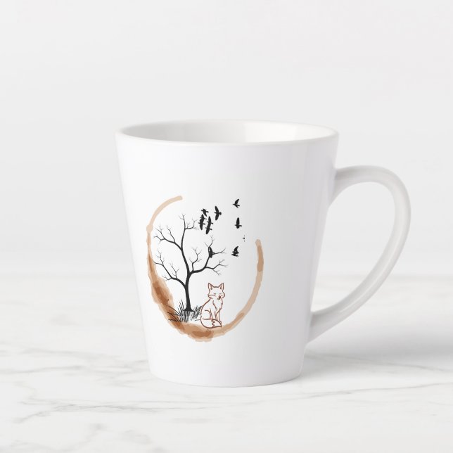 “Happy Accident” Fox Mug – Serene, Artsy, Thoughtf (Right)