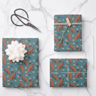 Happy Acorns Wrapping Paper Sheet