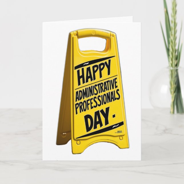 Happy Administrative Professionals Day yellow sign Card (Front)
