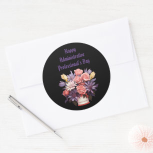 Happy Administrative Professionals Thank You card Classic Round Sticker