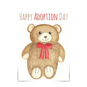 "Happy Adoption Day" Opa Bear Hug Watercolour Card