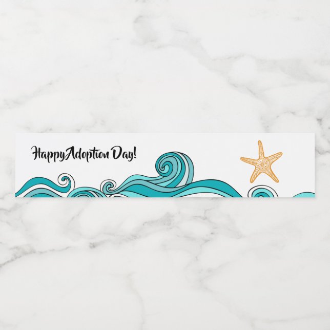 Happy Adoption Day Water Bottle Water Bottle Label (Single Label)