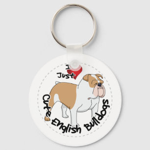 Happy Adorable Funny & Cute English Bulldog Dog Key Ring