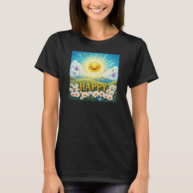 "HAPPY" aesthetically pleasing design T-Shirt (Front)