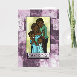 Happy African American Family Mother's Day Card