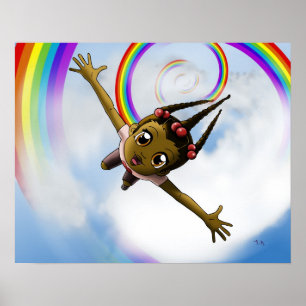 Happy African American Girl Poster