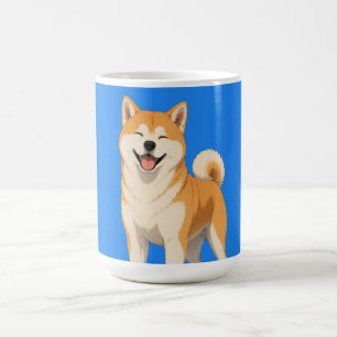 Happy Akita Dog Design Coffee Mug