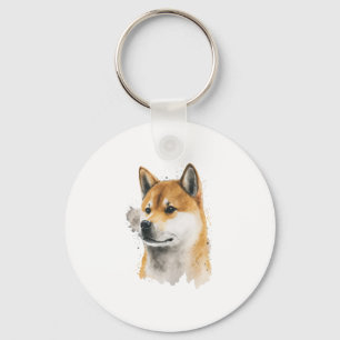 Happy Akita Dog Key Ring