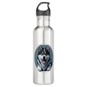 happy Alaskan Malamute Puppy  710 Ml Water Bottle