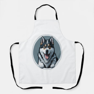 happy Alaskan Malamute Puppy Apron