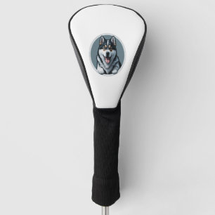 happy Alaskan Malamute Puppy  Golf Head Cover