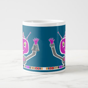 Happy Alien Robot Large Coffee Mug
