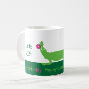 Happy Alligator Birthday Mug or Glass