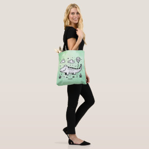 Happy Alligator with Balloon - Cute Nursery Art Tote Bag