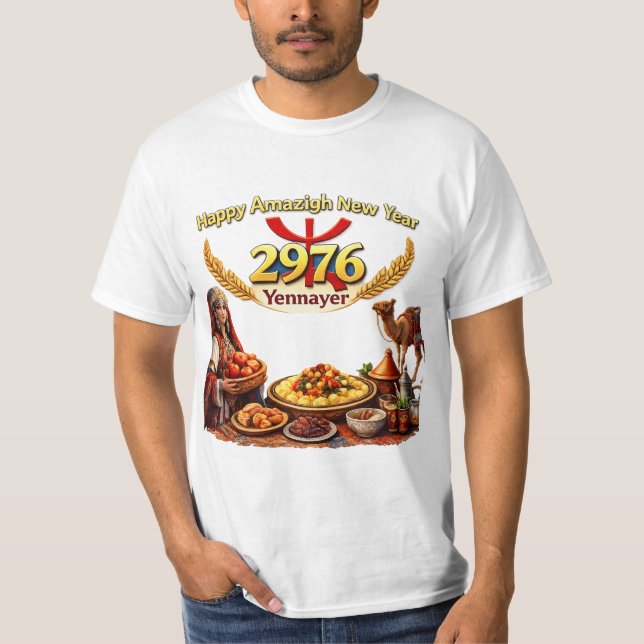 Happy Amazigh New Year Yennayer 2976 Traditional B T-Shirt (Front)
