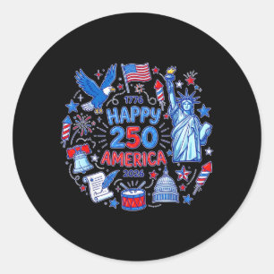 Happy America 250th Anniversary 1776-2026 Classic Round Sticker