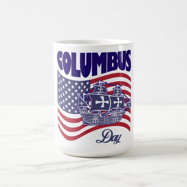 Happy America Columbus Day Coffee Mug (Center)