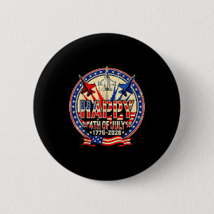 Happy american 1776 2026 usa patrioctic 4th of jul 6 cm round badge