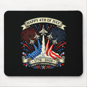 Happy american 1776 2026 usa patriotic 4th of july mouse pad