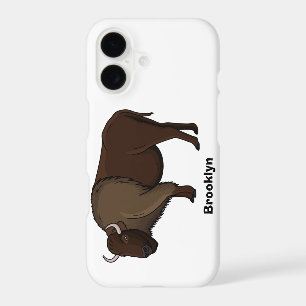 Happy American bison buffalo illustration
