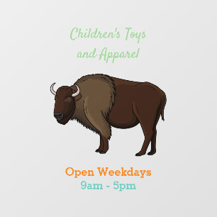 Happy American bison buffalo illustration
