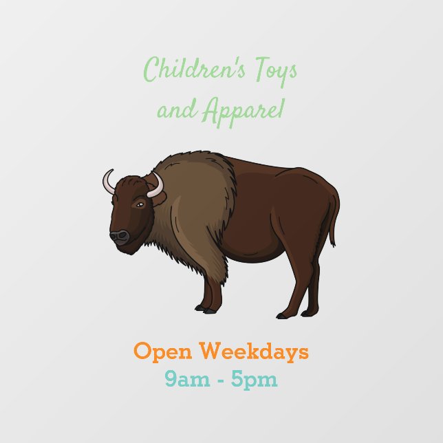 Happy American bison buffalo illustration (Sheet)