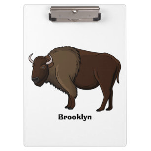 Happy American bison buffalo illustration Clipboard