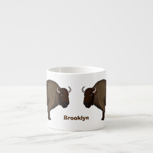 Happy American bison buffalo illustration  Espresso Cup