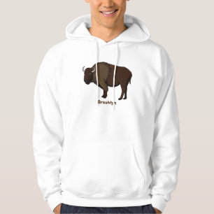 Happy American bison buffalo illustration Hoodie