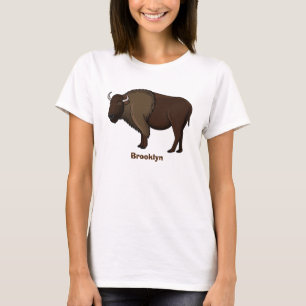 Happy American bison buffalo illustration T-Shirt