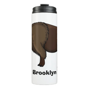 Happy American bison buffalo illustration  Thermal Tumbler