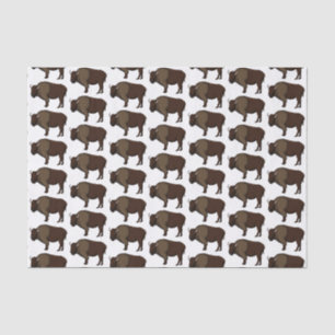 Happy American bison buffalo illustration Tissue Paper