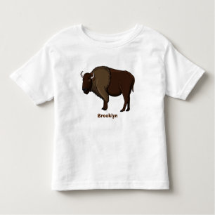 Happy American bison buffalo illustration Toddler T-Shirt