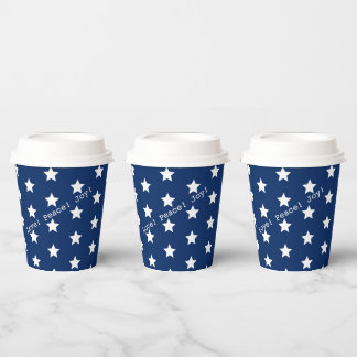 Happy! American USA Flag 4th of July Personalise Paper Cups