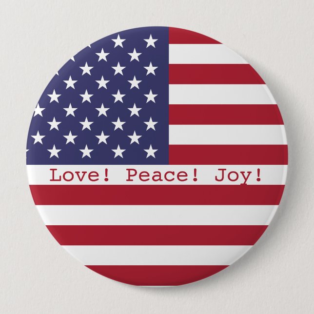 Happy! American USA Flag 4th of July Personalize 10 Cm Round Badge (Front)
