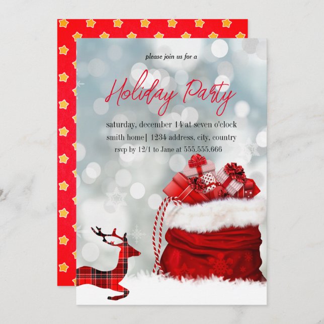 Happy and blessed Christmas celebration in your ho Invitation (Front/Back)
