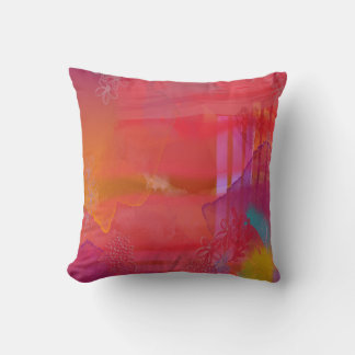 Happy and Bright Colorful Mixed Media Cushion