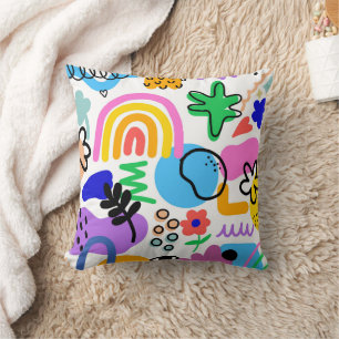 Happy and colorful abstract designs cushion