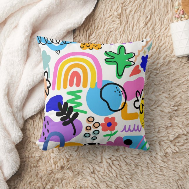Happy and colorful abstract designs cushion (Blanket)