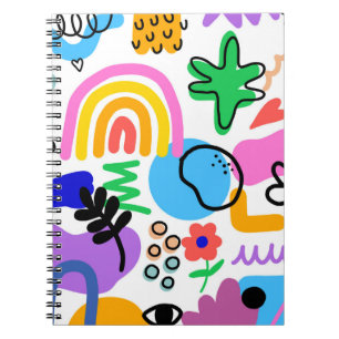 Happy and colorful abstract designs notebook