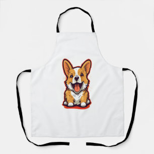 Happy and Cute Corgi - Adorable Design for Dog Lov Apron