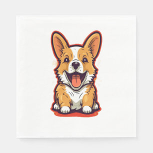 Happy and Cute Corgi - Adorable Design for Dog Lov Napkin