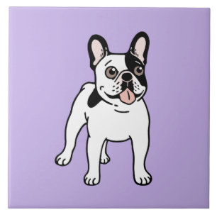 Happy and Fun Single Hooded Pied Frenchie Tile